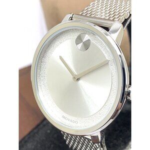 Movado Women's Watch 3600579 Bold Silver Dial Swiss Quartz Mesh Steel Ba…